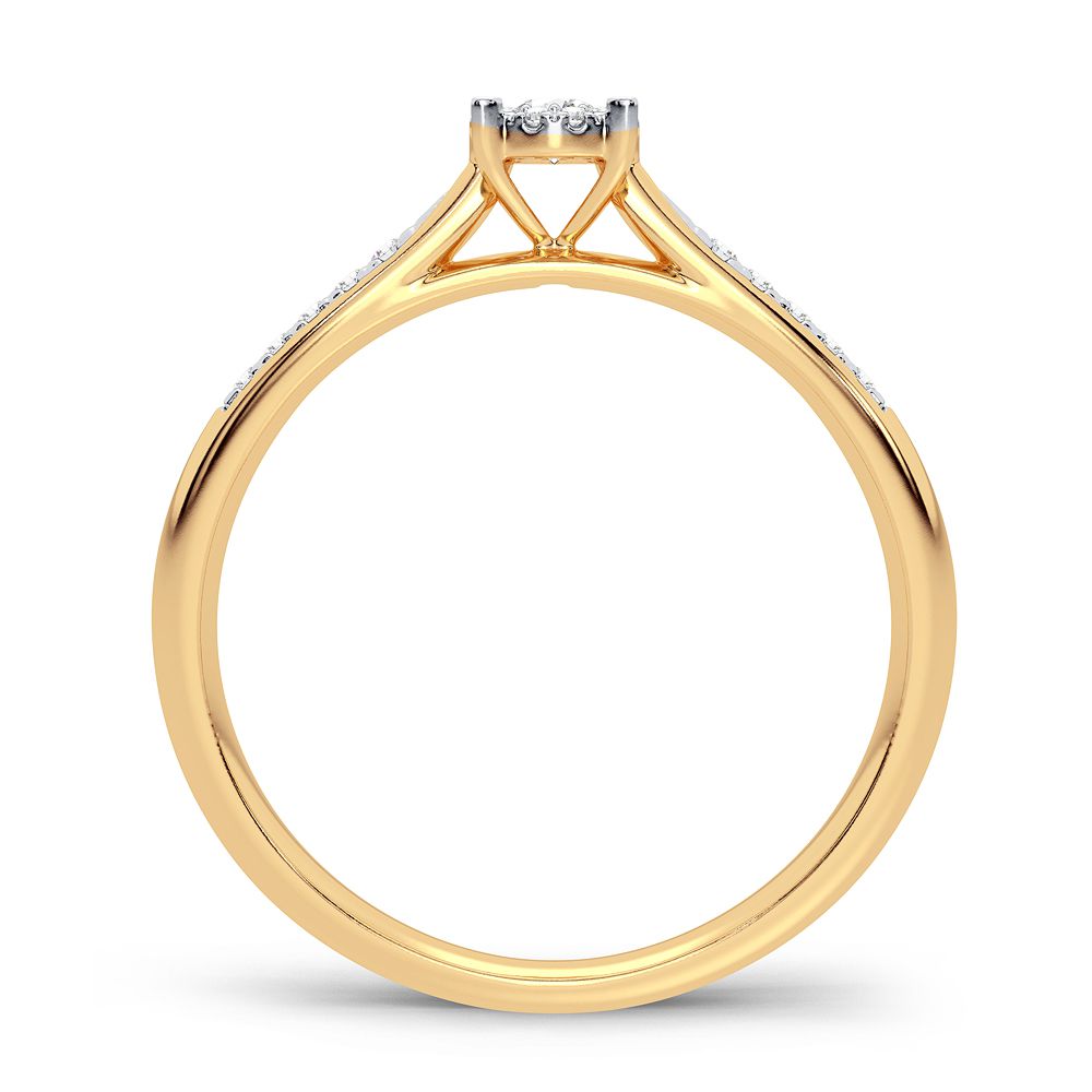 Sunburst Solitaire - 14k Yellow Gold 0.15CT Diamond Ring