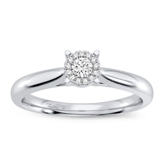 Timeless Token - 14K White Gold 0.10 CT Diamond Solitaire Ring