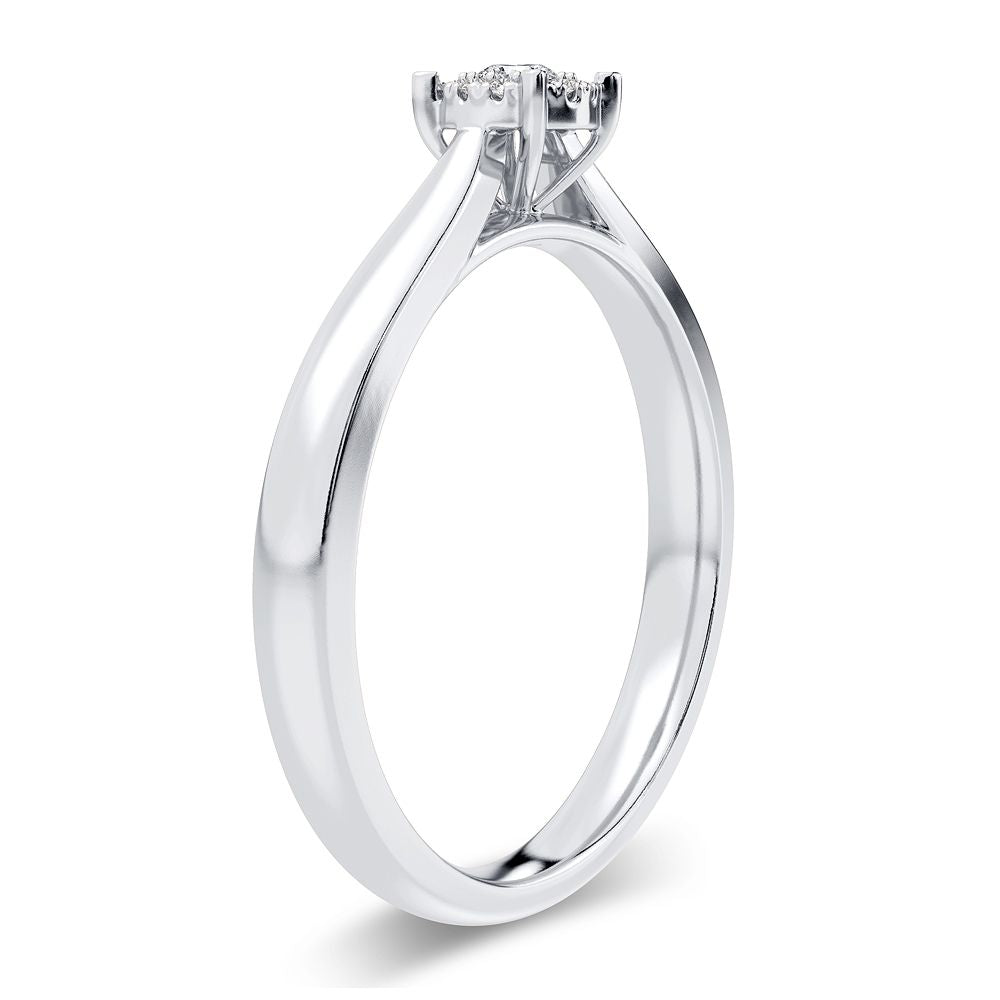Timeless Token - 14K White Gold 0.10 CT Diamond Solitaire Ring