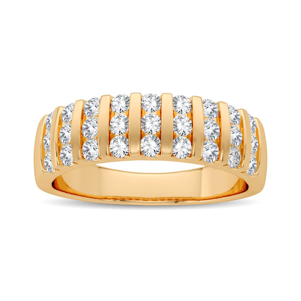 Alianza de diamantes de 14 quilates y 0,75 quilates