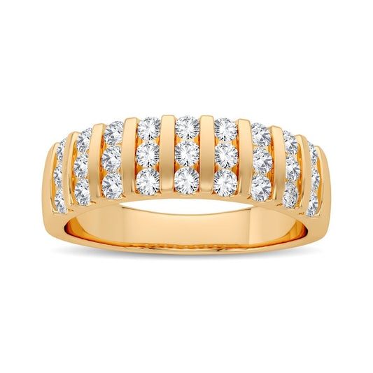Alianza de diamantes de 14 quilates y 0,75 quilates