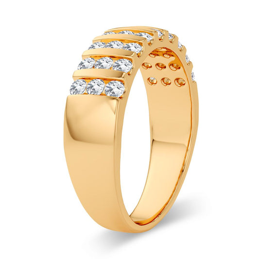Alianza de diamantes de 14 quilates y 0,75 quilates