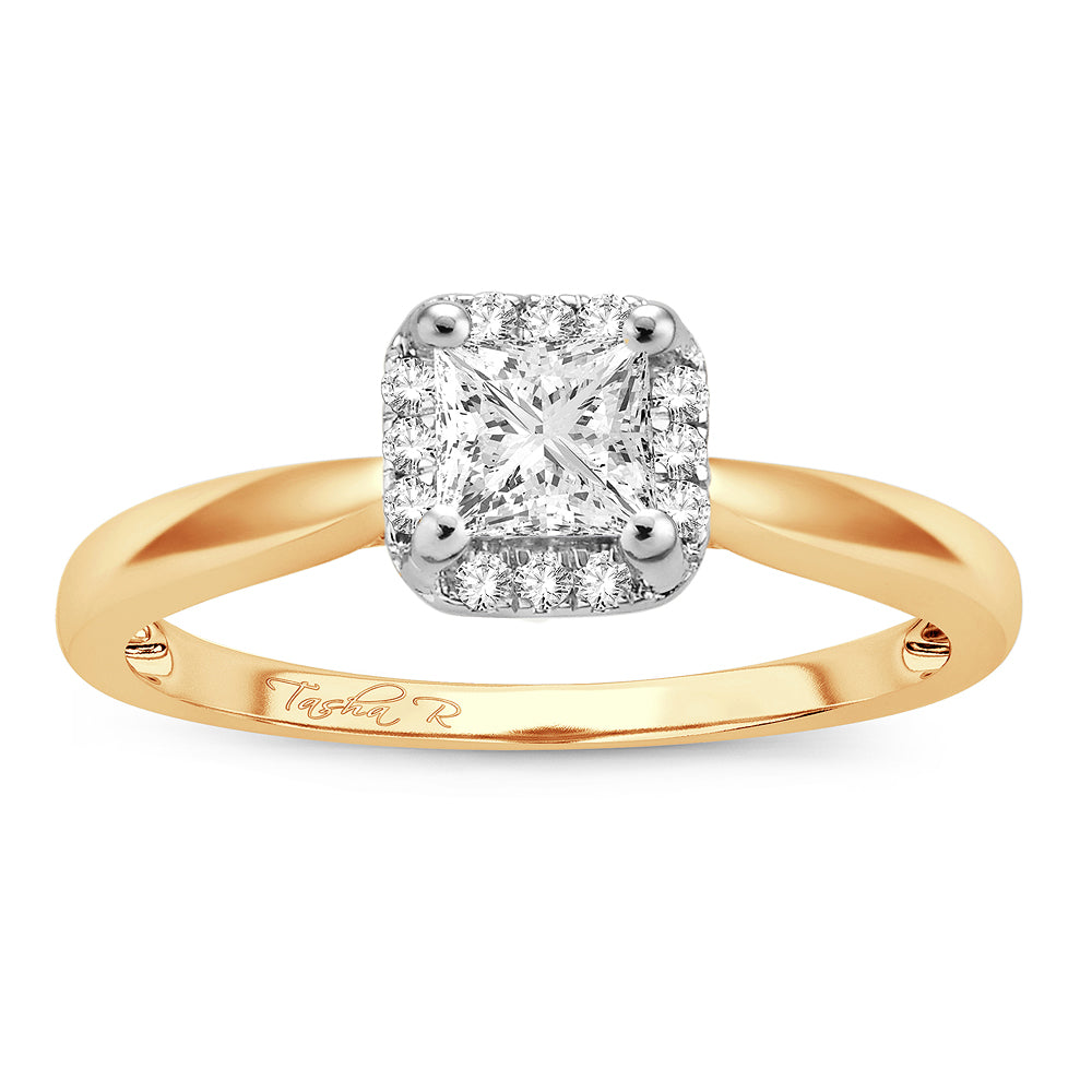 Armonía clásica - Anillo de compromiso de diamantes de 14 quilates y 0,50 quilates
