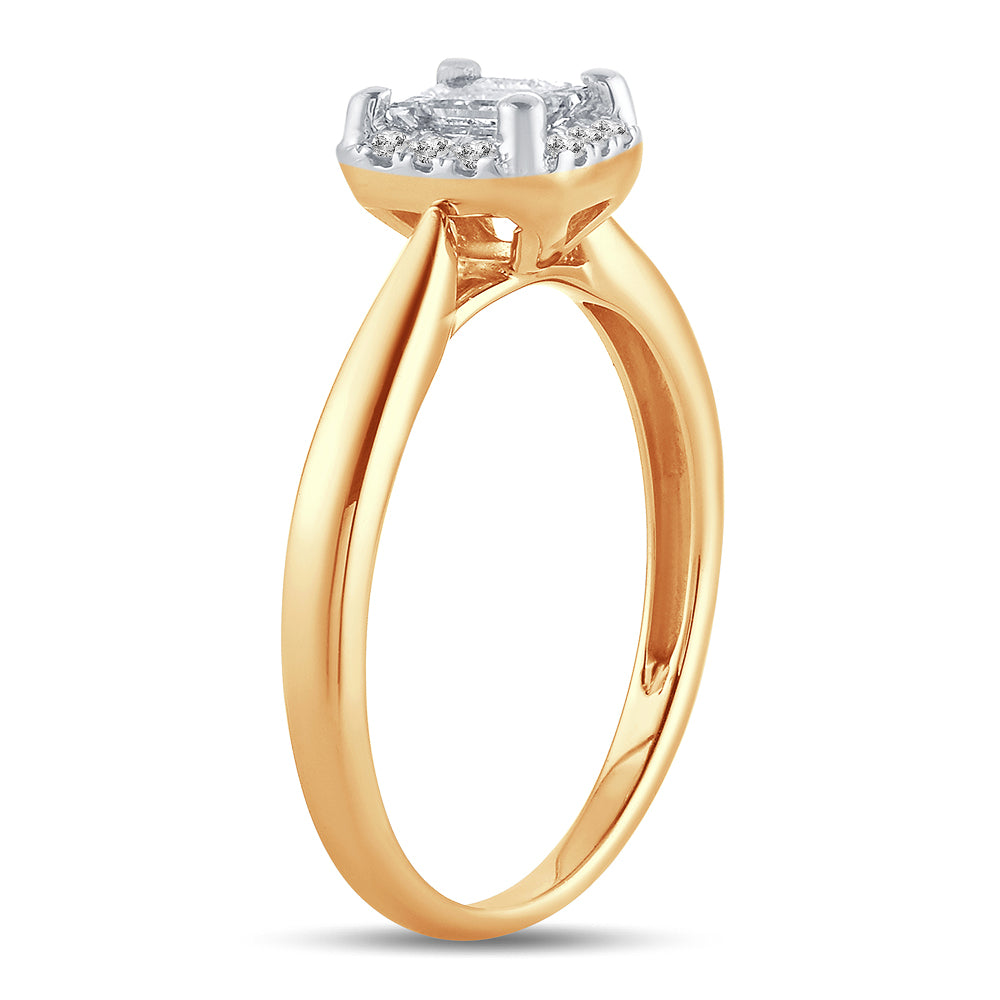 Armonía clásica - Anillo de compromiso de diamantes de 14 quilates y 0,50 quilates