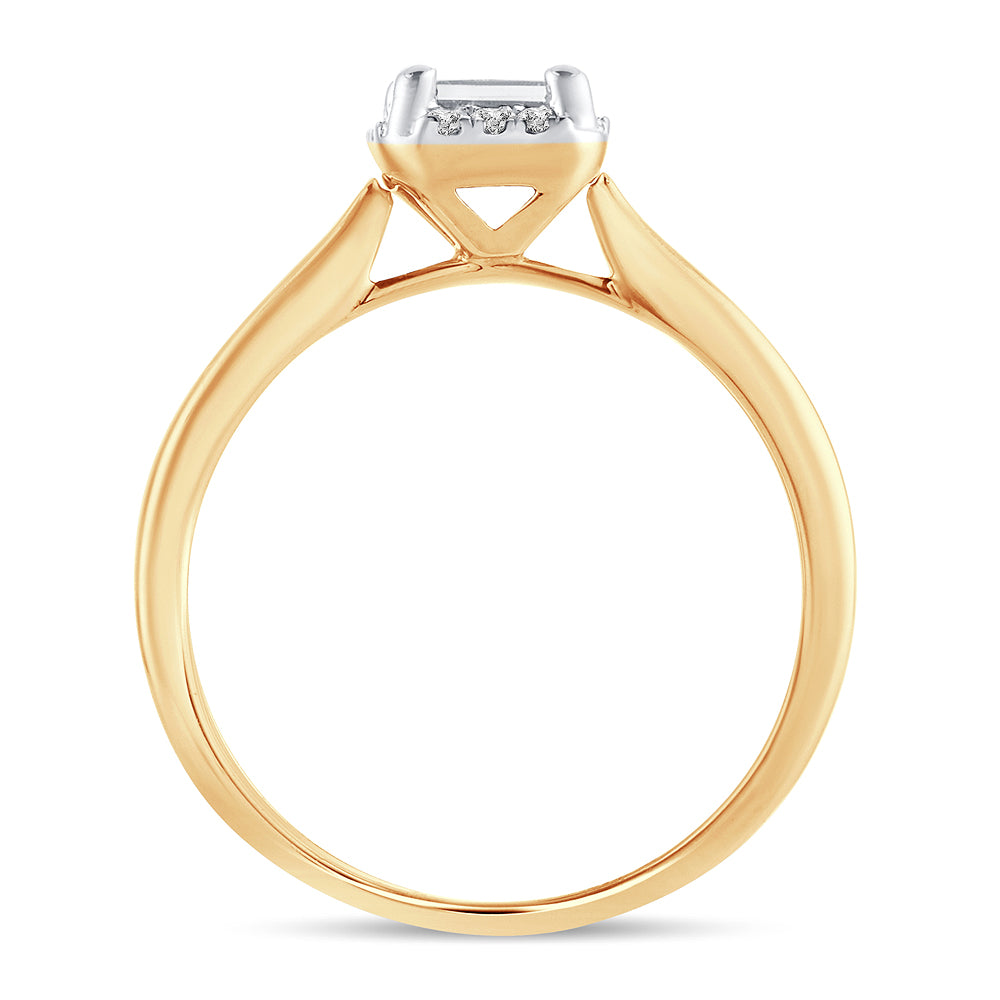 Armonía clásica - Anillo de compromiso de diamantes de 14 quilates y 0,50 quilates