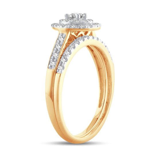 Celestial Spark - 14K Two-Tone 0.50CT Diamond Bridal Set