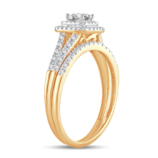 Eternal Glimmer - 14K Two-Tone 0.50CT Diamond Bridal Set
