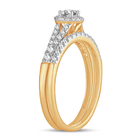 Sunset Serenity - 14K Two-Tone 0.50CT Diamond Bridal Set