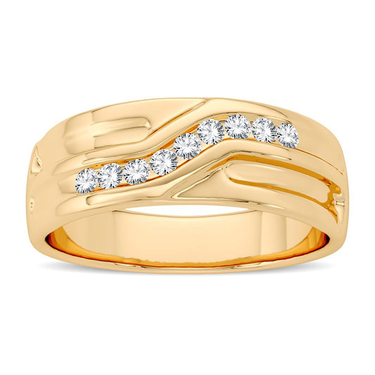 Banda de diamantes de 14 K y 0,15 quilates.
