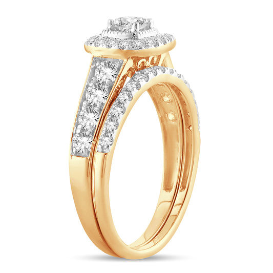 Sunlit Splendor - 14K Two-Tone 1.00CT Diamond Bridal Set