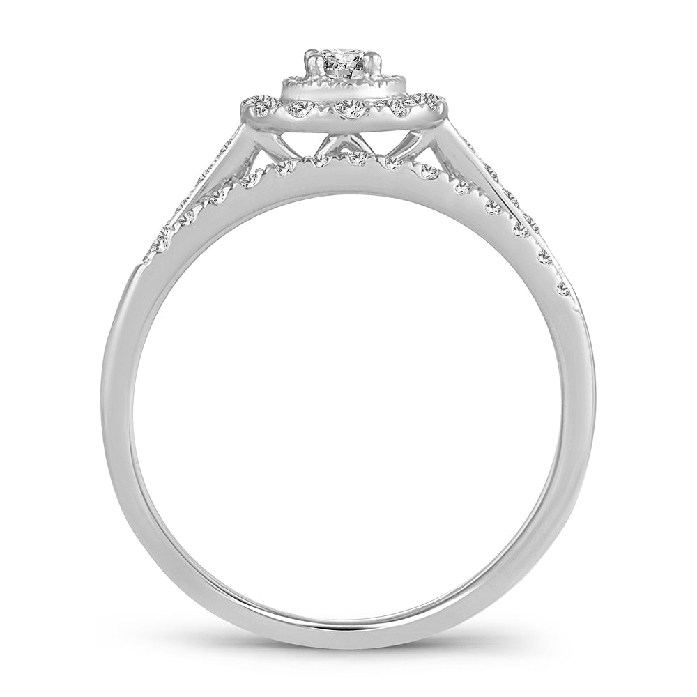 Anillo nupcial de diamantes de 14 quilates y 0,33 quilates