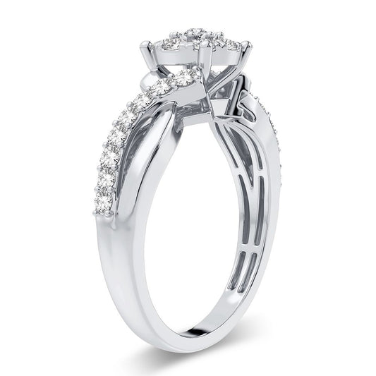 Starlight Cluster - 14K 0.50 CT Diamond Engagement Ring