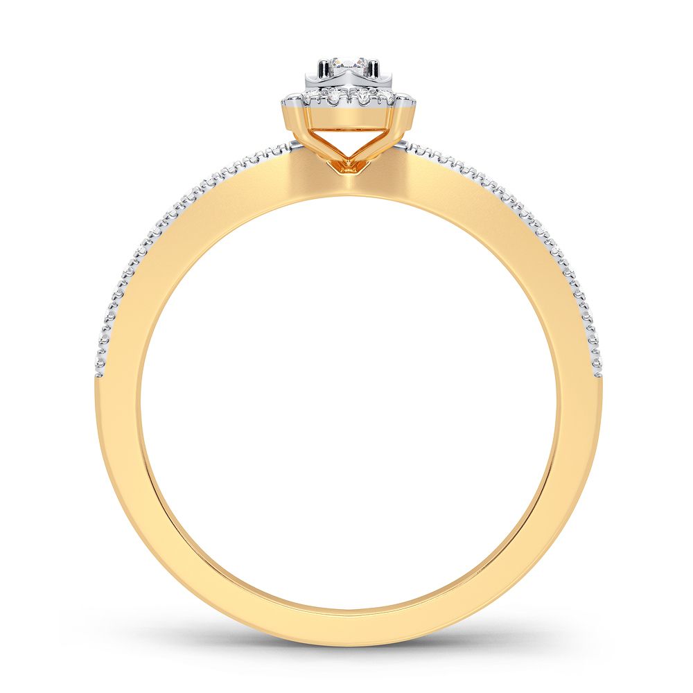 Anillo de diamantes de 14 quilates y 0,16 quilates