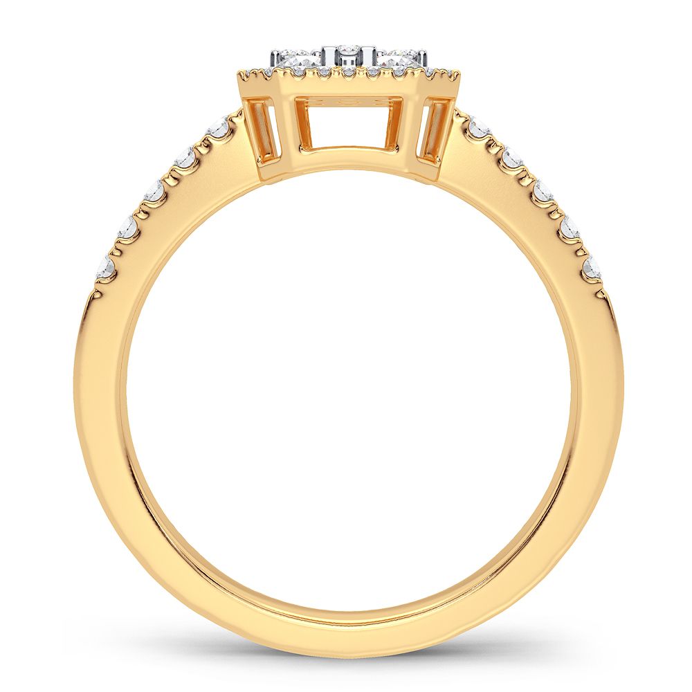 Elegancia Dorada - Anillo de compromiso de diamantes de 14 quilates y 0,50 quilates
