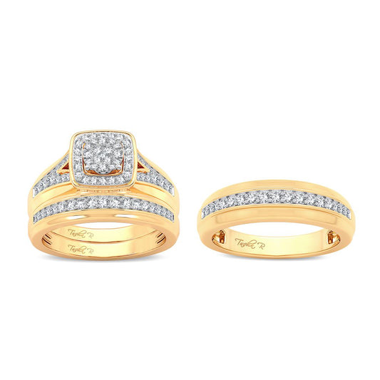 Grand Elegance - 14K 0.70ct Diamond Trio Ring Set