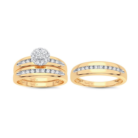 Celestial Glow - 14K 0.30CT Diamond Trio Ring Set