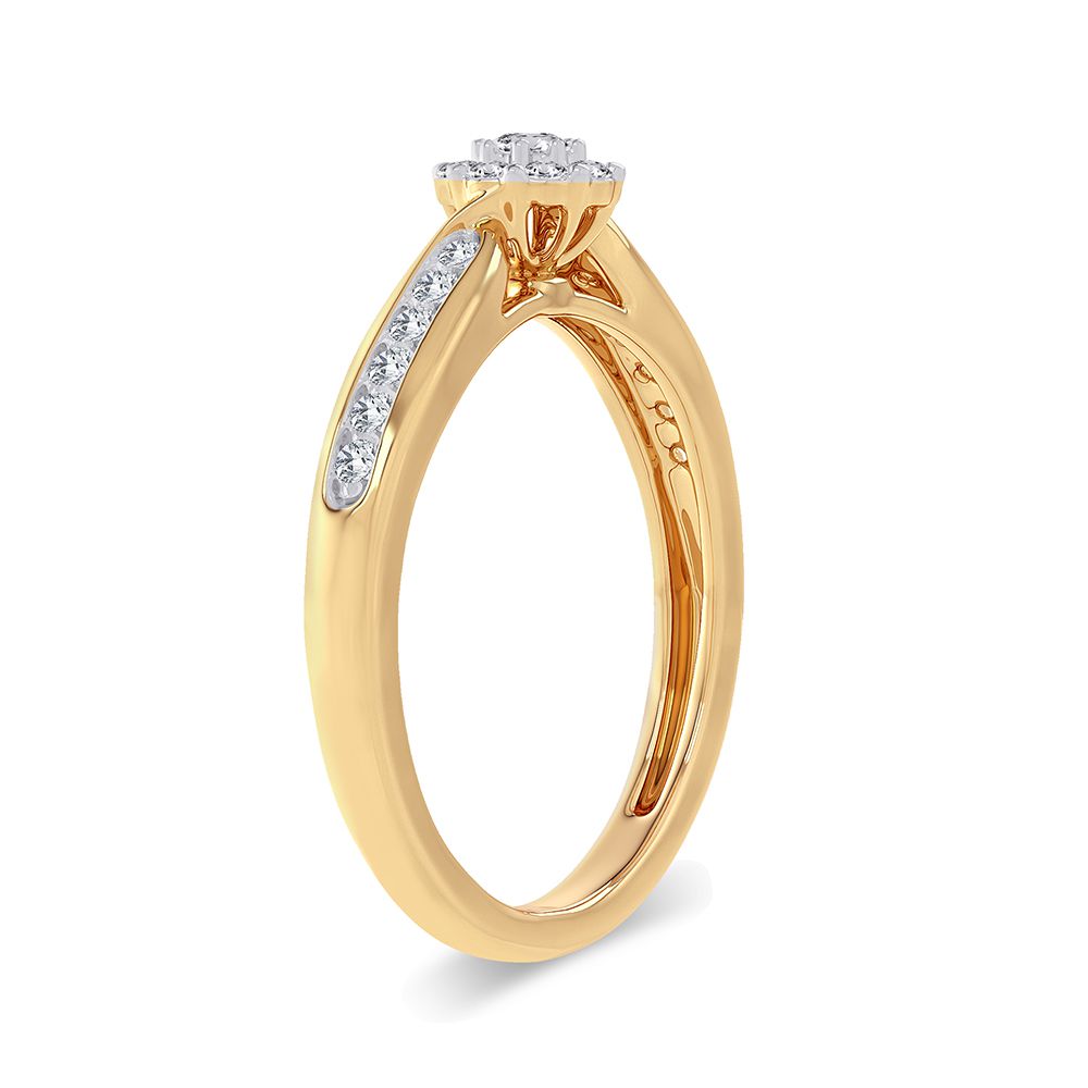 Anillo de diamantes de 14 quilates y 0,25 quilates