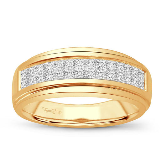 BANDA PARA HOMBRE CON DIAMANTES DE 14K Y 0,96CT
