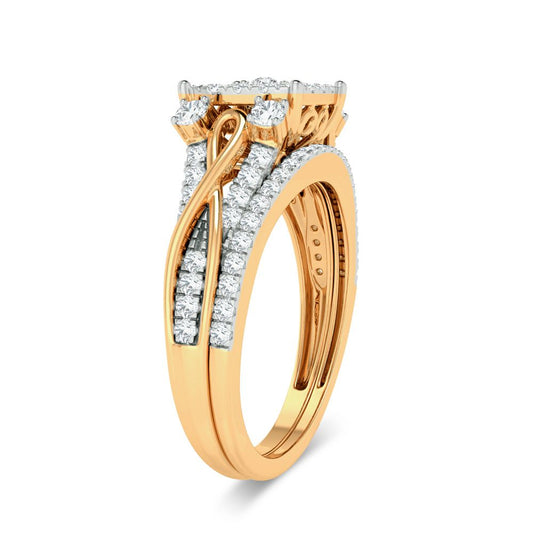 Golden Harmony - 14K Yellow Gold 0.50 CTW Diamond Bridal Ring