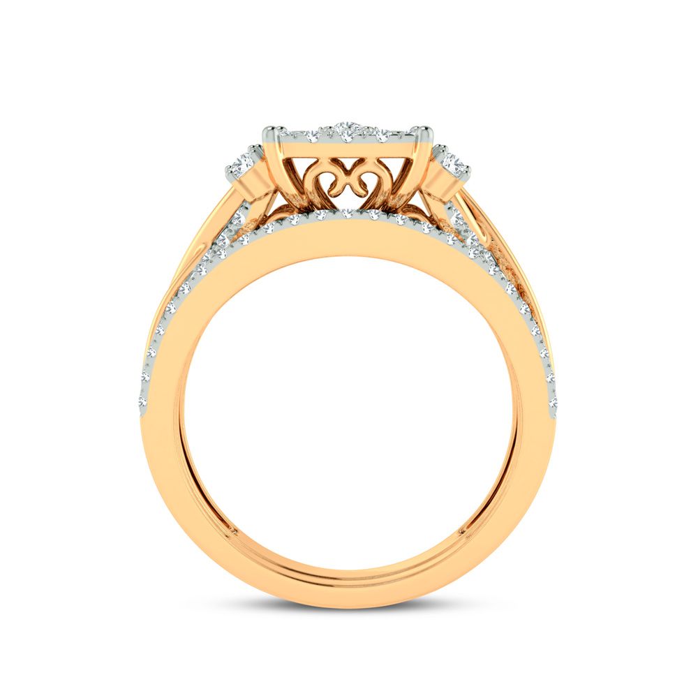 Golden Harmony - 14K Yellow Gold 0.50 CTW Diamond Bridal Ring