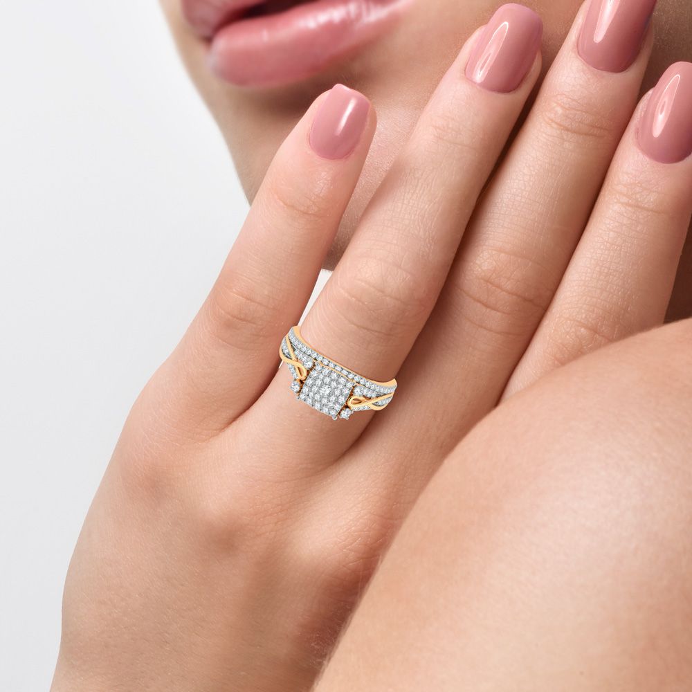 Golden Harmony - 14K Yellow Gold 0.50 CTW Diamond Bridal Ring