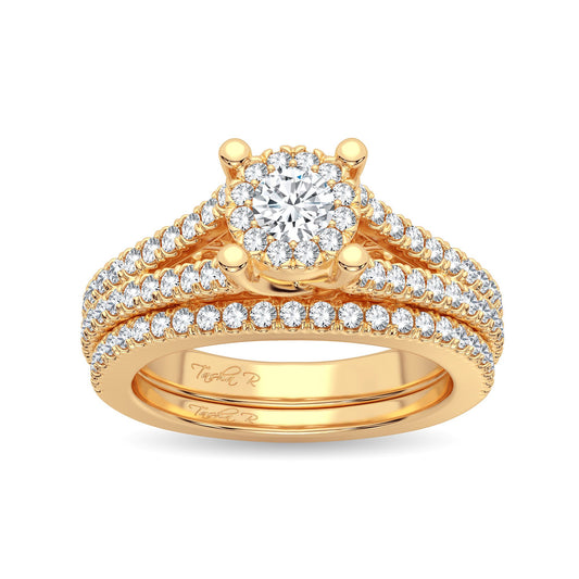 Crown of Light - 14K Yellow Gold 0.83CT Diamond Bridal Set