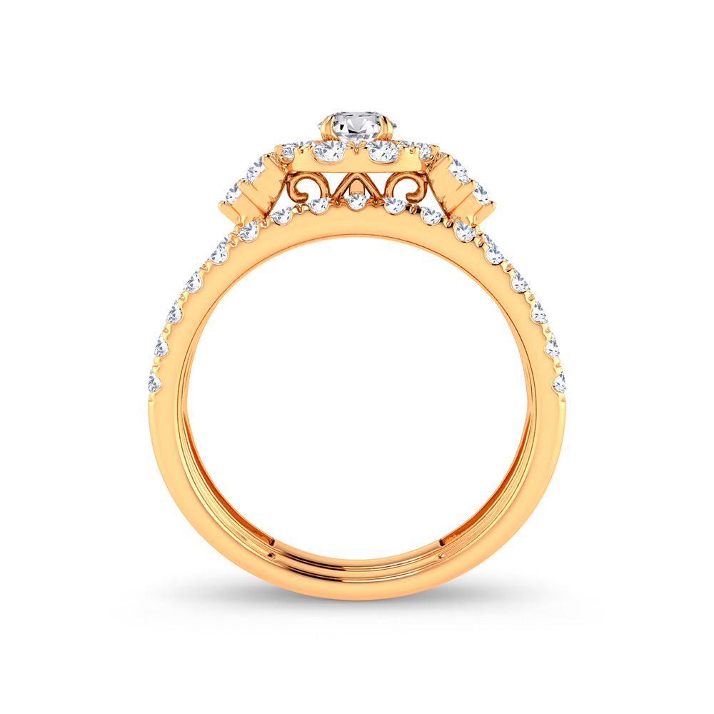 Sunbeam Splendor - 14K Yellow Gold 1.00 CTW Diamond Bridal Ring
