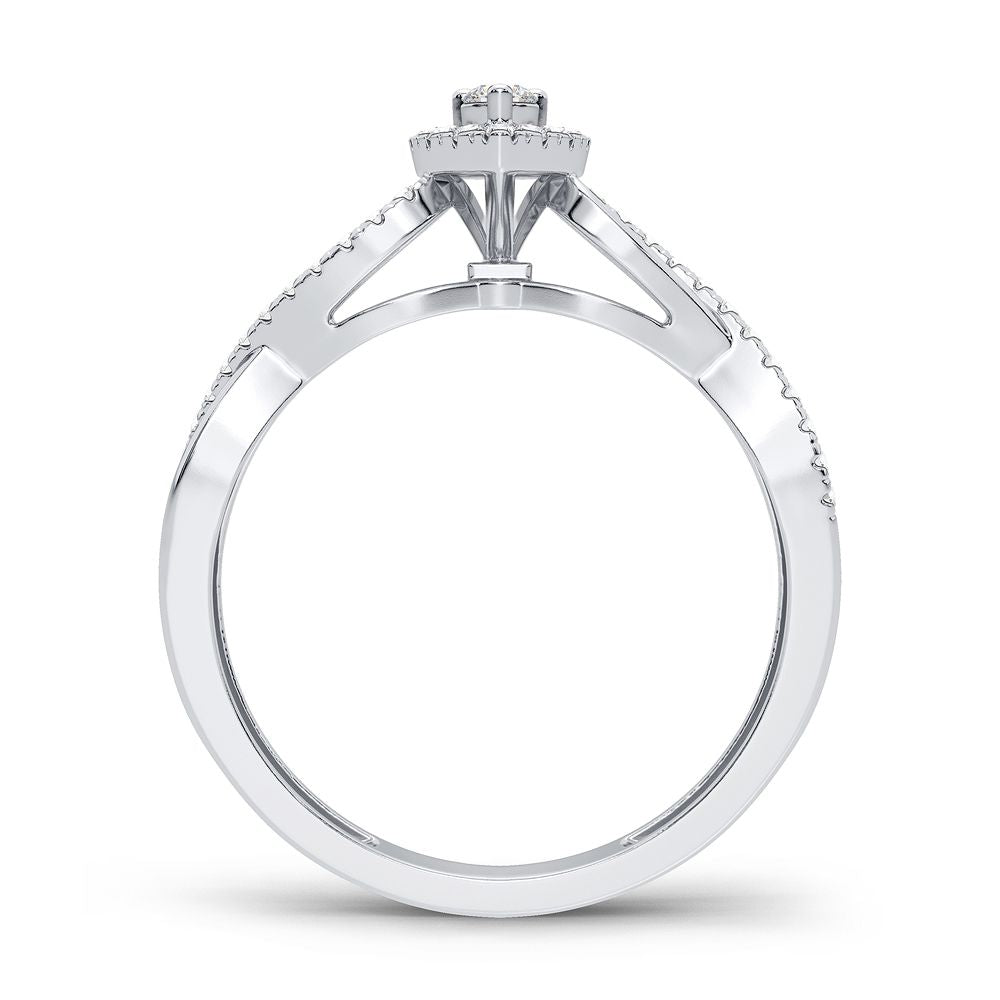 Luminous Harmony - 14K White Gold Ring with 0.20CT Radiant Diamonds