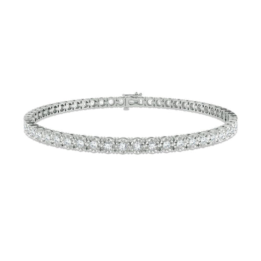Classic 10K White Gold Diamond Tennis Bracelet