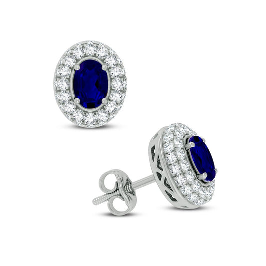 PENDIENTES DE ZAFIRO CON DIAMANTES DE 14K Y 0,57CT