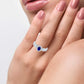 Sapphire Starlight: 14K White Gold 0.25ct Diamond and Sapphire Ring