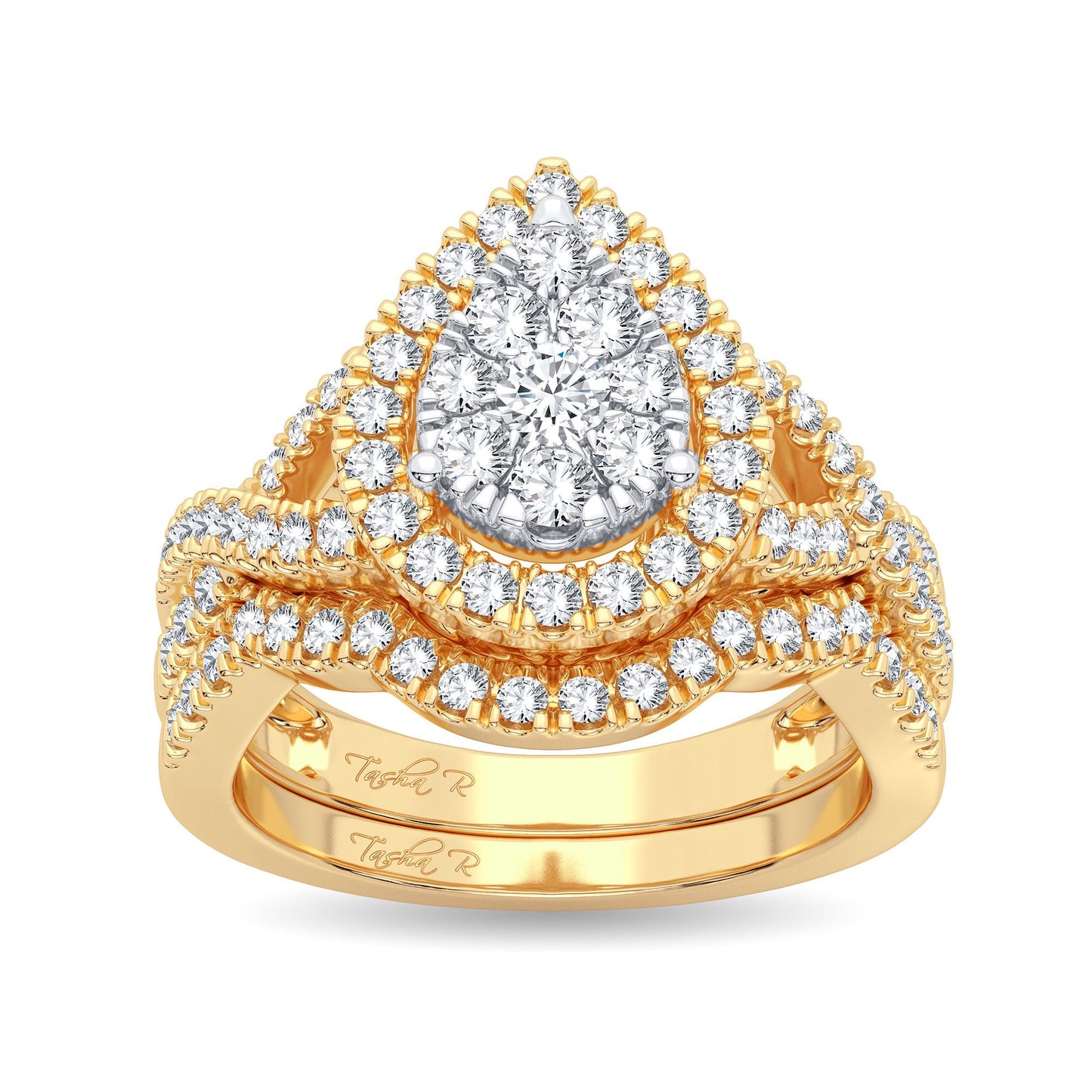 Crowning Splendor - 14K Yellow Gold 1.00CT Diamond Bridal Set