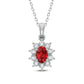 Ruby Radiance 10K White Gold 0.06CT Diamond and Ruby Pendant