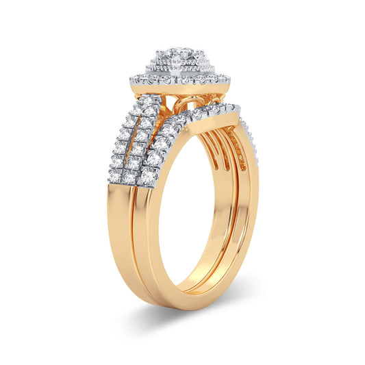 Sunrise Splendor - 14K Two-Tone 0.75CT Diamond Bridal Set