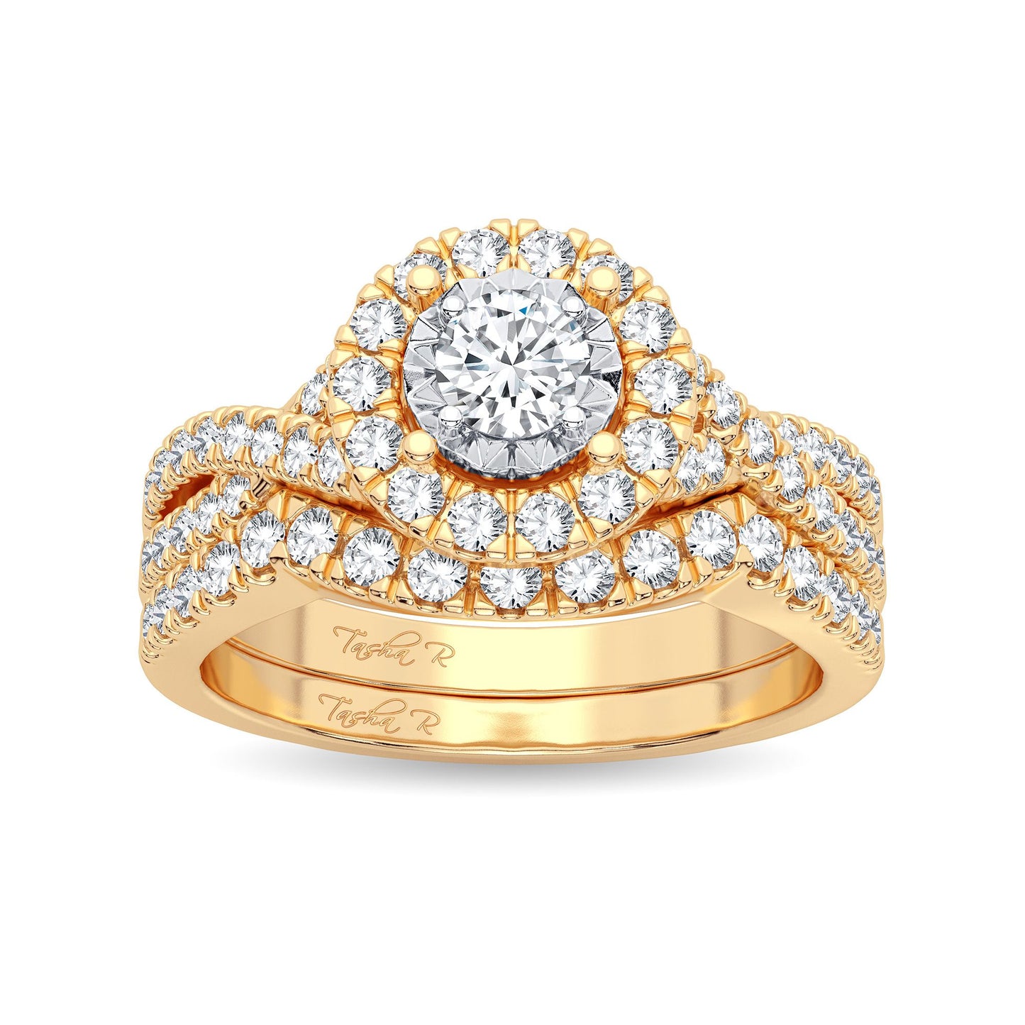 Radiance Crown - 14K Yellow Gold 0.75 CT Diamond Bridal Ring