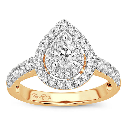 Pearlescent Aura - 14K 1.00 CT Diamond Engagement Ring