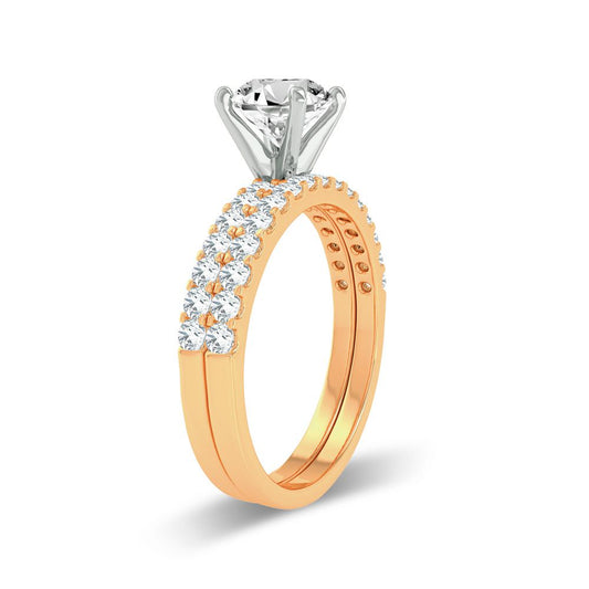 Radiant Solstice - 14K Yellow Gold 0.50 CTW Diamond Semi Mount Ring