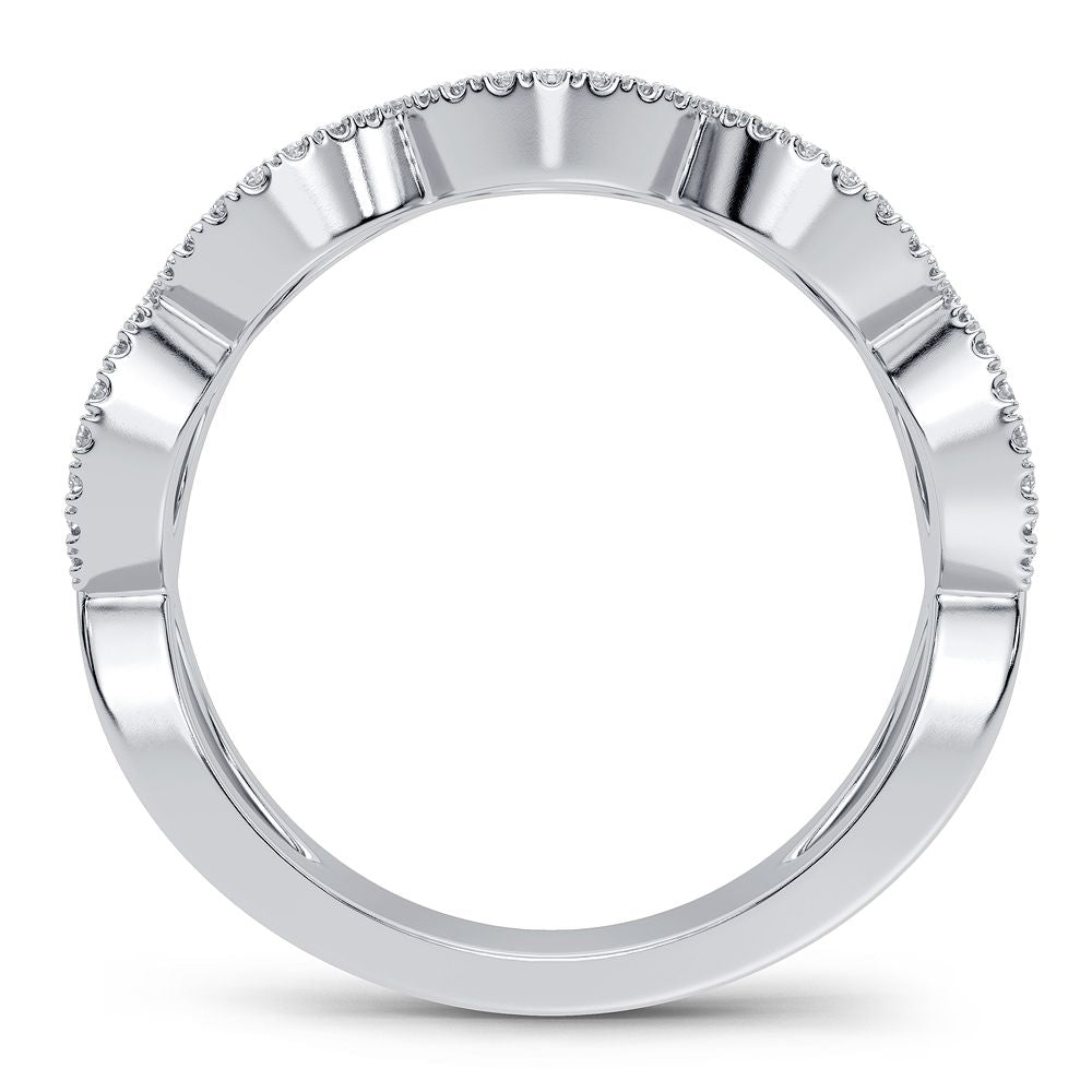 Azure Allure - Anillo de zafiro y diamantes de 0,20 quilates en oro blanco de 14 quilates