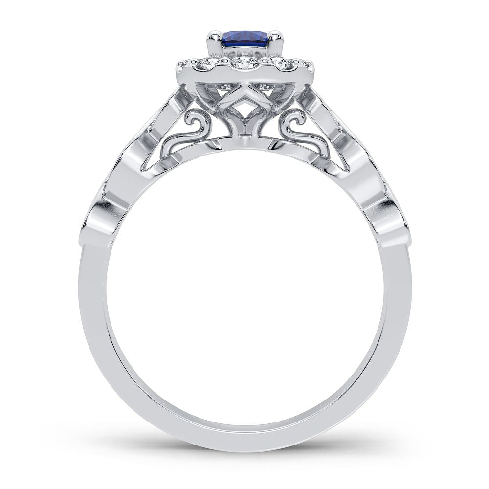 Anillo de rubí y diamantes de 14 quilates y 0,28 quilates