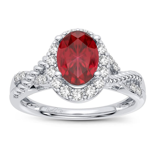 14K 0.25CT Diamond Ring Ruby