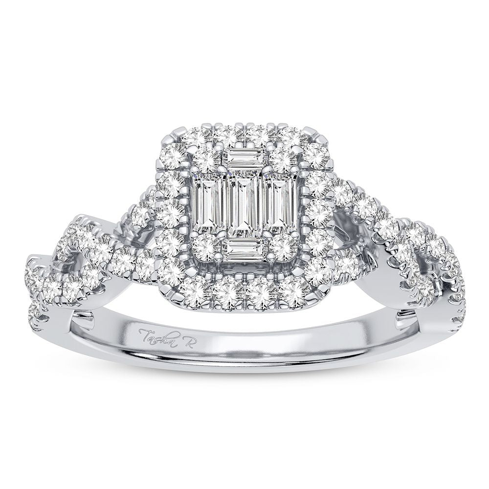 Elegancia radiante: anillo de compromiso de diamantes de 14 quilates y 0,50 quilates