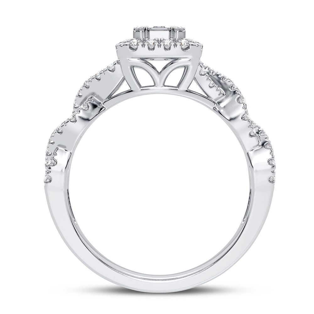 Elegancia radiante: anillo de compromiso de diamantes de 14 quilates y 0,50 quilates