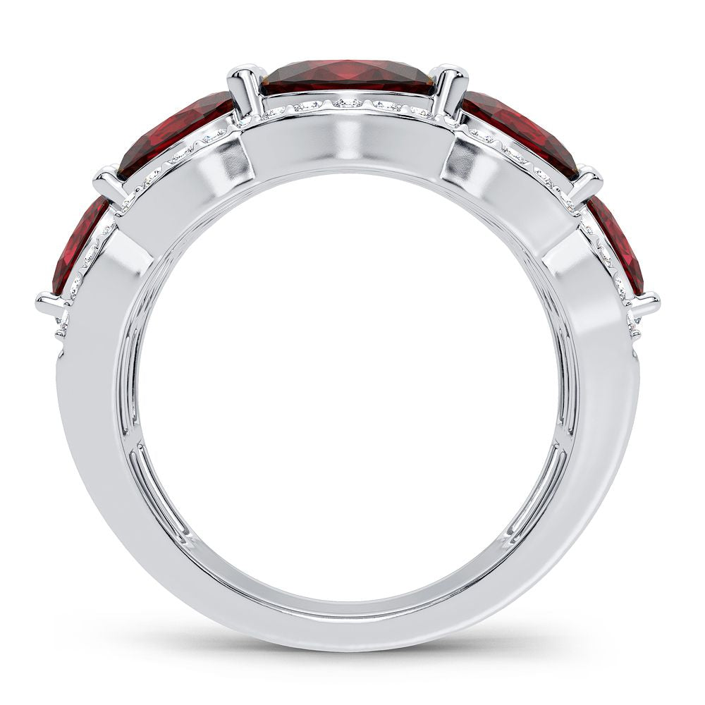 Anillo de rubí y diamantes de 14 quilates y 0,33 quilates