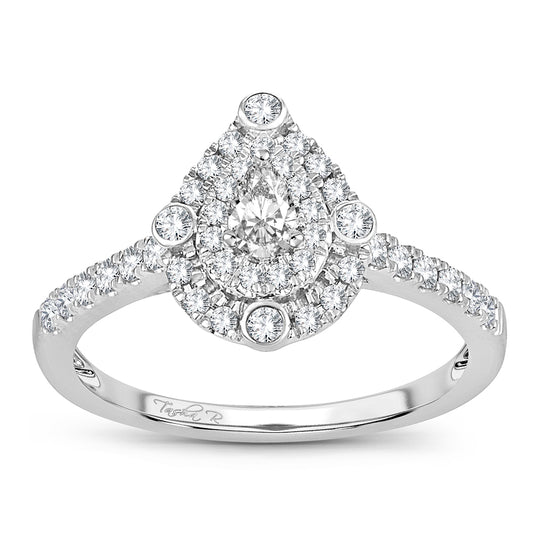 Drop Radiance - 14K 0.50 CT Diamond Engagement Ring