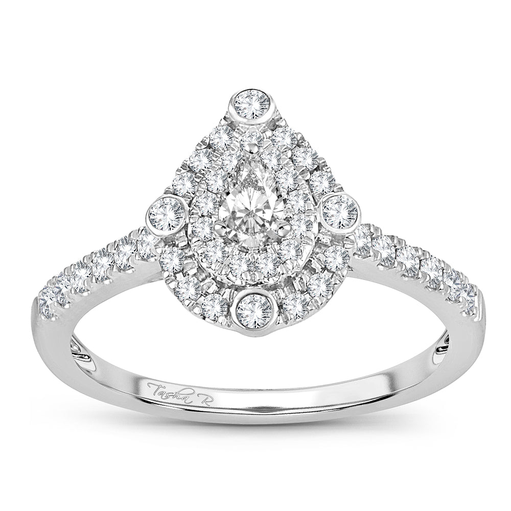 Drop Radiance - 14K 0.50 CT Diamond Engagement Ring