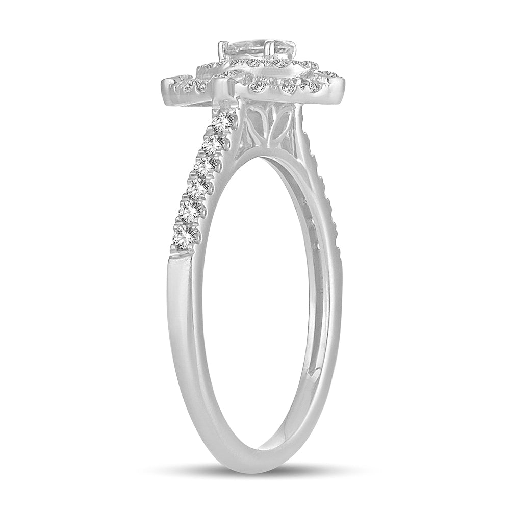 Drop Radiance - Anillo de compromiso de diamantes de 14 quilates y 0,50 quilates