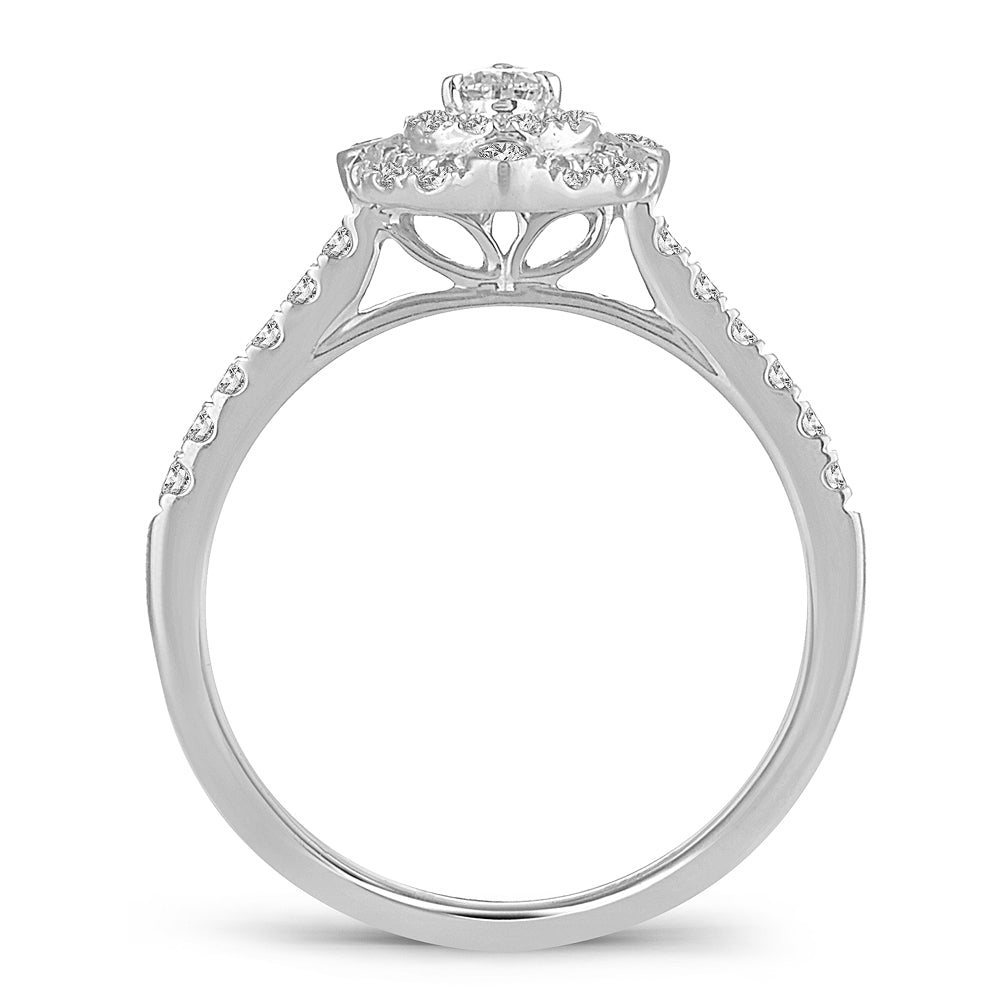 Drop Radiance - Anillo de compromiso de diamantes de 14 quilates y 0,50 quilates