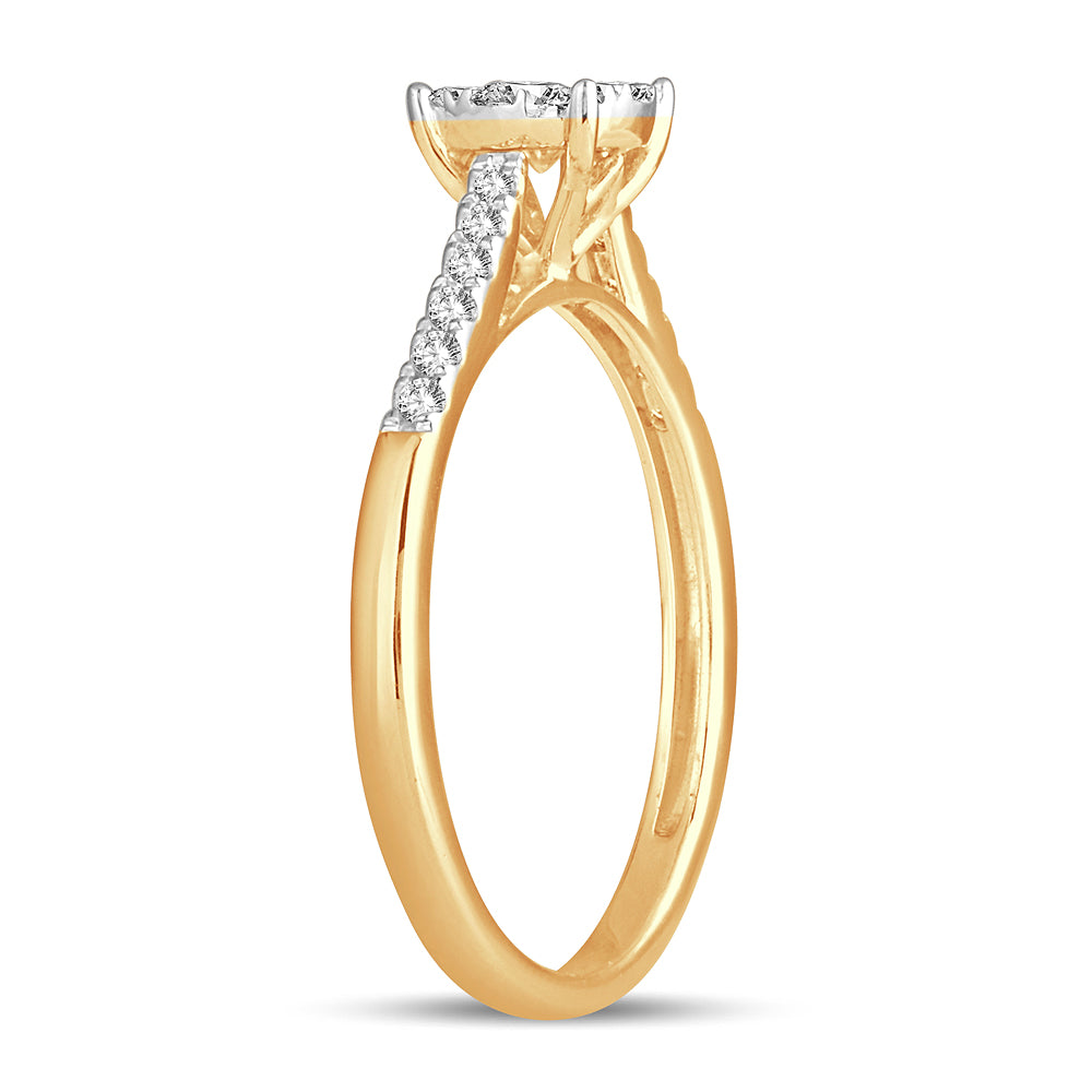 Solitaire Brilliance - Anillo de compromiso de diamantes de 14 quilates y 0,35 quilates