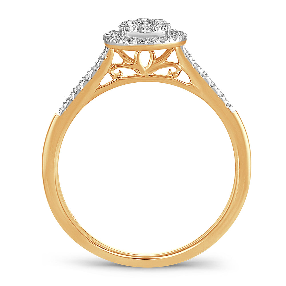 Anillo de diamantes de 14 quilates y 0,33 quilates