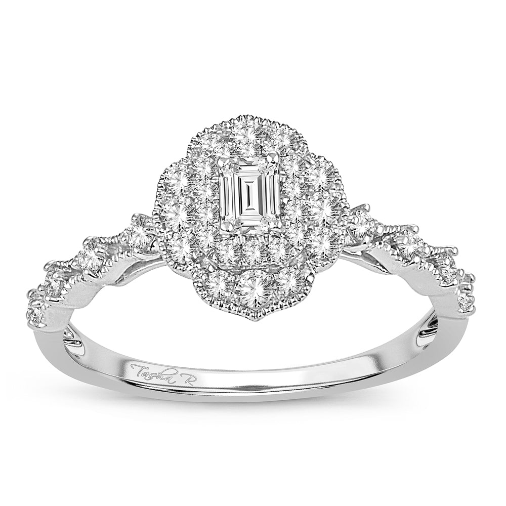 Esplendor clásico: Anillo de compromiso de diamantes de 14 quilates y 0,50 quilates